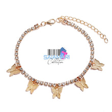 Load image into Gallery viewer, Diamond Butterfly Anklet
